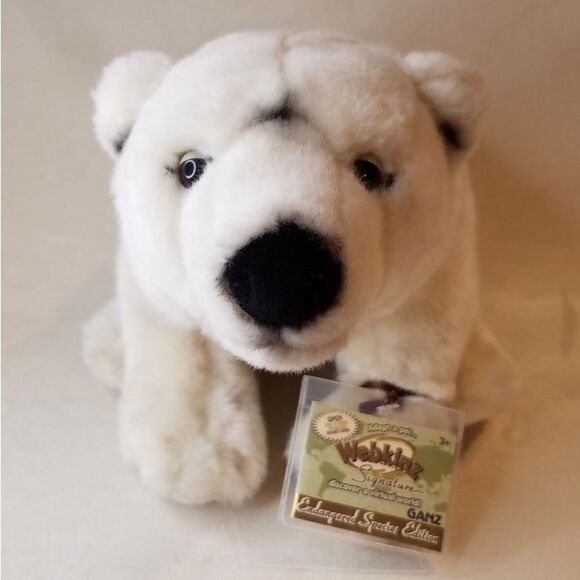 Nwt Vtg Ganz Webkinz Stuffed White Toy Bear Endangered Polar Plush Animal - Picture 2 of 14